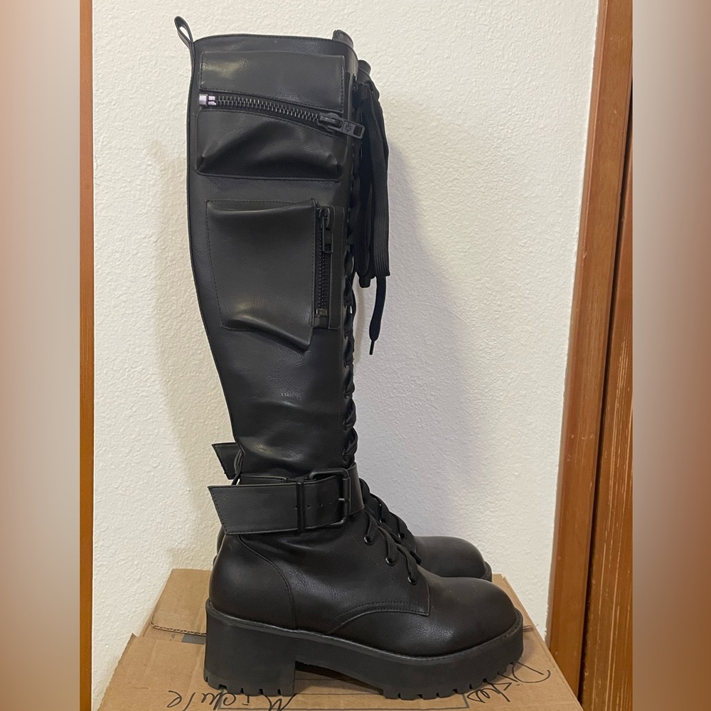 Current Mood Black Combat Boots